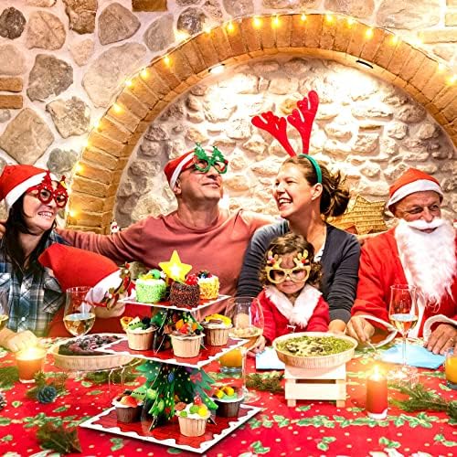 Kritkin Merry Christmas Cupcake Standı 3 Katmanlı Noel Tatil Partisi Cupcake Toppers Noel Kek Standı Tatlı Kule Tutucu