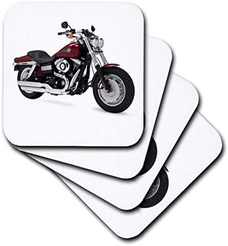 3dRose CST_4662_3 Coaster Harley-Davidson No. 174 Motosiklet Dyna Fxd'yi Resmediyor