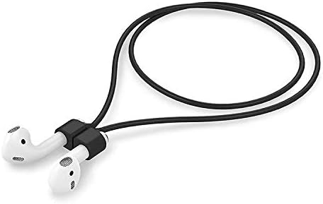 Apple Airpods Manyetik Kayış - Kayıp Önleyici Konektör Kablosu-Mükemmel Aksesuar-Silikon-Beyaz, Siyah ve Pembe (Siyah)