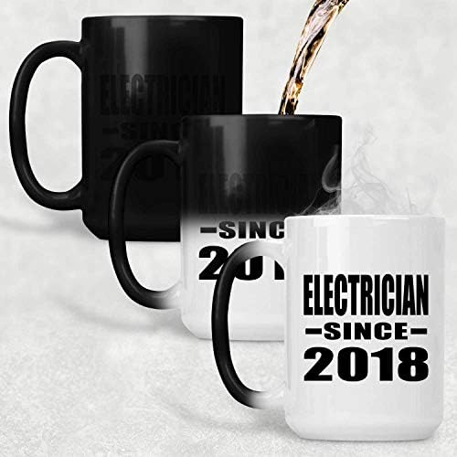 Designsify elektrikçi beri 2018, 15 oz renk değiştiren kupa ısı duyarlı sihirli çay bardağı kolu, hediyeler için
