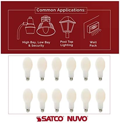 Satco Yeni! Gelişmiş Hi-Pro Led Filament Lamba, S13131, 22 Watt LED HID Değiştirme; ED23; 5000 K; Orta Taban; 120-277
