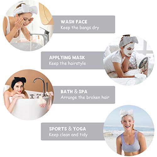 SİNLAND Spa Yüz Kafa Bandı Duş ve Yıkama Yüz Kadınlar ve Kızlar için Kozmetik Yay saç Bandı Yüz Makyaj Ayarlanabilir