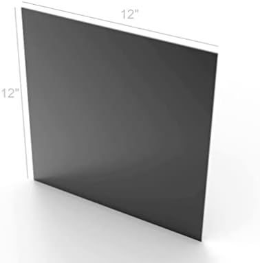 FixtureDisplays® 12 x 12 x 1/8(Kalınlık) Siyah Akrilik Pleksiglas Lucite Levha 16033-NPF-SL
