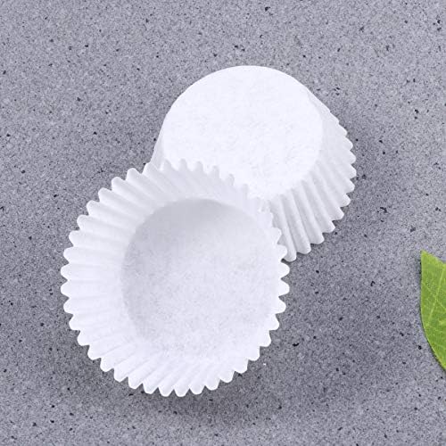 Hemoton Beyaz Ambalaj Kağıdı 100 Adet Gıda Sınıfı PE Kaplama Cupcake Sarmalayıcıları Cupcake Liner Kağıt Pişirme