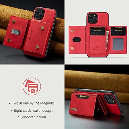 ZiEuooo 2 in 1 Manyetik Ayrılabilir Cüzdan Lüks Deri Telefon Kılıfı için iPhone 13 14 12 11 Pro Max Mini X XS XR