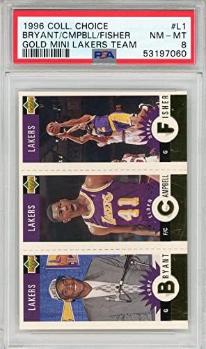Kobe Bryant, Elden Campbell ve Derek Fisher 1996 Üst Güverte Koleksiyoncu Seçimi Altın Kart (PSA) - İmzasız Basketbol