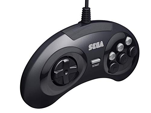 Retro-Bit Resmi Sega Genesis Denetleyici 6 Düğmeli Arcade Pad Sega Genesis için-Orijinal Bağlantı Noktası (Siyah)