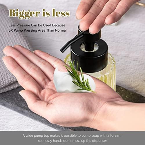 Kolay Tang Cam Köpük El sabunu dispenseri Pompa ile Banyo Dekor 12 Oz Premium Doldurulabilir Sıvı Duvara Monte Sabunluk