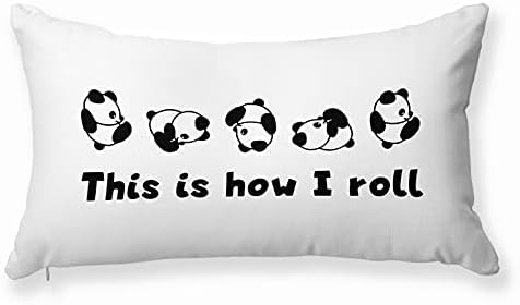 HUYAW Bu Nasıl Rulo Panda Atmak Yastık Örtüsü, Komik Panda Ayı Hediyeler için Kadın Erkek Çocuklar, Bebek Panda Yastık