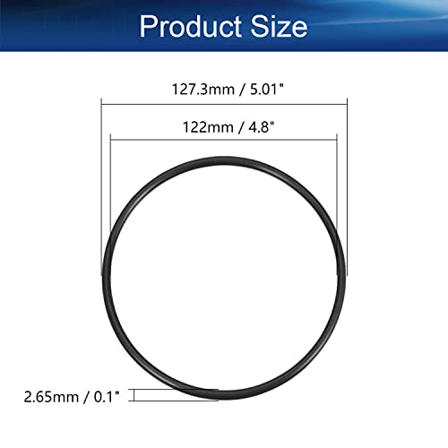 Bettomshın 5 Adet Nitril Kauçuk O-Ringler, 127.3 mm OD 122mm ID 2.65 mm Genişlik, metrik Buna - Nitril Sızdırmazlık