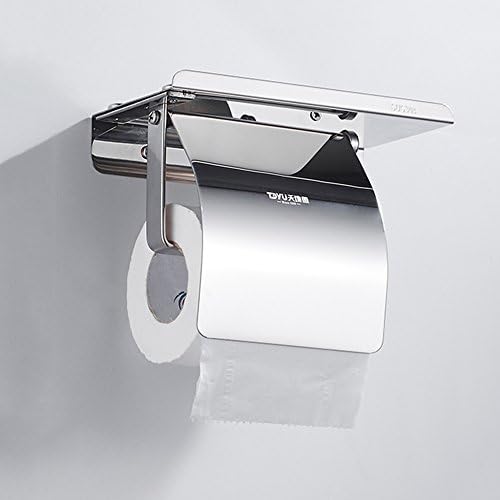 YUANFLQ Pratik Çok Amaçlı Tuvalet Kağıdı Rulo Tutucu Banyo Paslanmaz Çelik Kağıt Tutucu Rulo Tepsi Doku Raf
