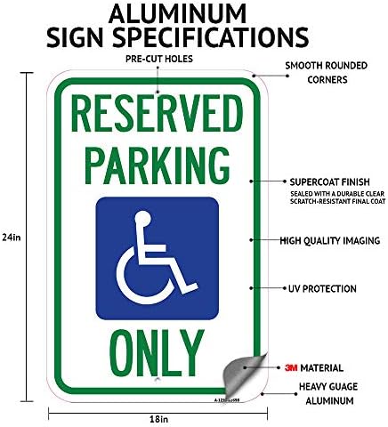 Müşteriler için Ayrılmış / 18 X 24 Ağır Alüminyum Pas geçirmez Park işareti / İşinizi ve belediyenizi koruyun / ABD'de