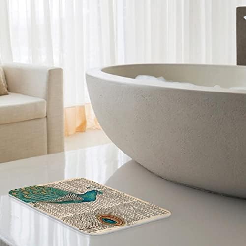 Çamur Mat Peahen Desen Kapalı Paspas Giriş Kapısı Halı Banyo mutfak zemin matı Kaymaz Banyo Duş Zemin Mat 16x24 inç