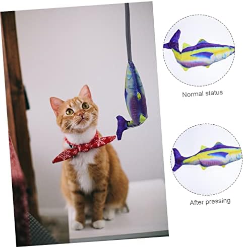 Ipetboom 2 adet Pet Kedi Teaser Oyuncak Yavru Çiğnemek Oyuncak Peluş Kedi Oyuncak Çiğnemek Oyuncaklar Balık Kedi