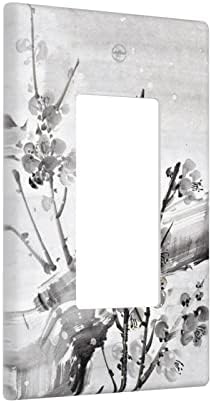 Undwery Siyah Beyaz Çiçekler Duvar el tutamağı kapağı Tek Dekoratör Dekoratif ışık anahtarı Kapağı Plastik Ön Kapak
