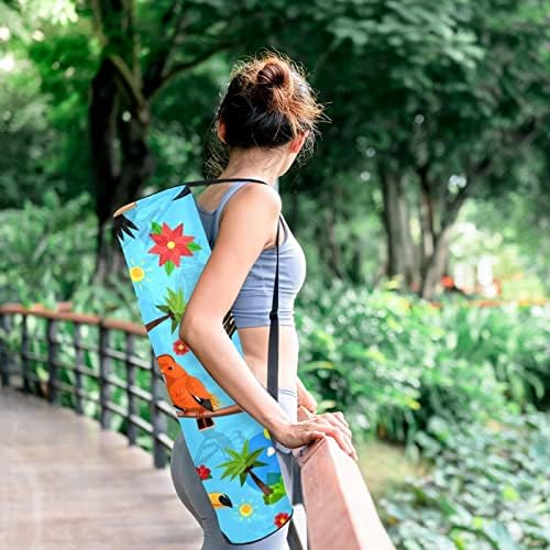 RATGDN Yoga Mat Çantası, Hummingbird Toucan Kuşlar egzersiz yoga matı Taşıyıcı Tam Zip Yoga Mat Taşıma Çantası Ayarlanabilir