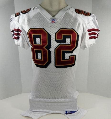 2007 San Francisco 49ers Darrell Jackson 82 Oyun Verilmiş Beyaz Forma DP08225-İmzasız NFL Oyunu Kullanılmış Formalar