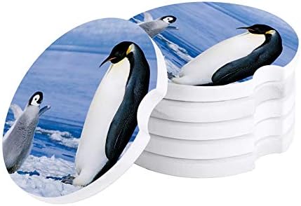 Emici Araba Bardak Penguenler Antarktika Kar Seramik Araba Bardak Tutucu Bardak Deniz Hayvanları Araba Aksesuarları