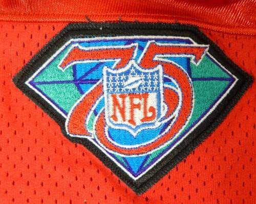 1994 Kansas City Chiefs 75 Oyunu Yayınlandı Kırmızı Forma 75. Yama DP17445-İmzasız NFL Oyunu Kullanılmış Formalar
