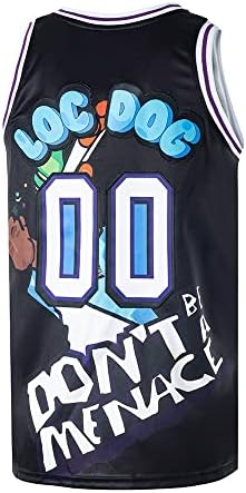 Tehdit Olmayın Erkek Basketbol Forması 00 Kolsuz Spor Gömlek Üniforma Dikişli (Siyah, XX-Large)