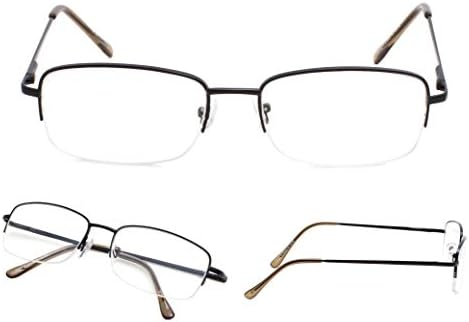 LUR okuma gözlüğü 4 paket Metal Yarım jant Dahil Güneş Okuyucular