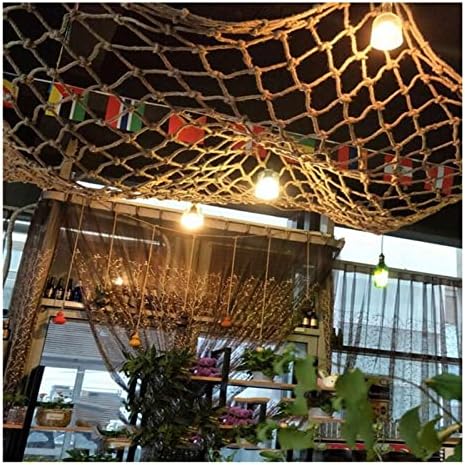 FASZFSAF Dekor Net Anti-Sonbahar Net, Açık Kenevir Halat Net Retro Bahçe Koruyucu Net, Çocuklar için Merdiven Korkuluk