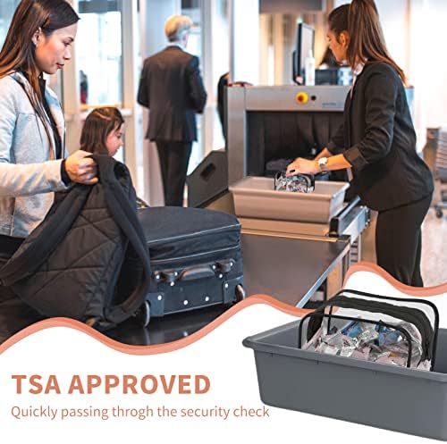 TISRATOK 12 ADET Temizle makyaj çantası Kadın Erkek, Şeffaf kozmetik çantası Seyahat Makyaj Organizatör TSA Onaylı