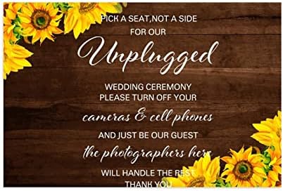 Takılı Olmayan Düğün Törenimiz için Bir Taraf Değil Bir Koltuk Seçin Ahşap Düğün hoş geldin yazısı Ayçiçeği Çiçekleri