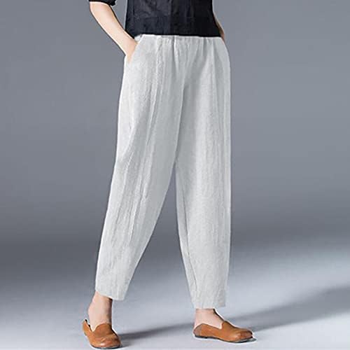 Kadınlar için kapri pantolonlar, Elastik Yüksek Bel Harem Geniş Bacak Palazzo Yoga Kapriler Rahat Moda Kalem cepli