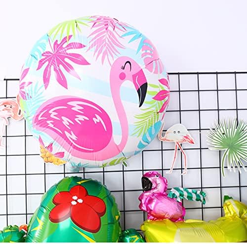 12 Adet Flamingo Folyo Balonlar Hawaii Flamingolar Kuş Ananas Yıldız Yaprak Pembe Mylar Alüminyum Helyum Parti Balonlar