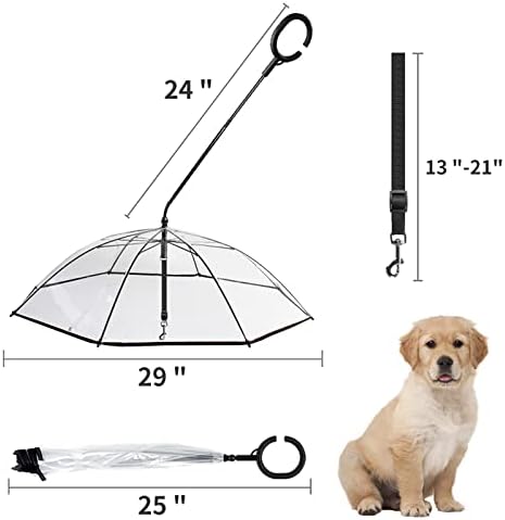 Petleso Küçük Köpekler için Köpek Şemsiyesi, Köpek Şemsiyesi Ayarlanabilir Tasma ile yağmurlu Günde köpekler için