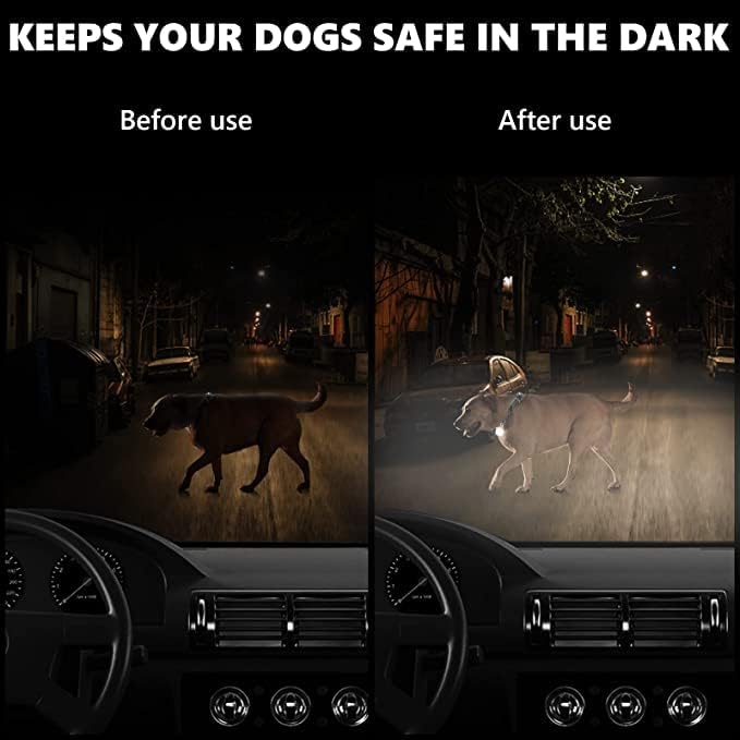 LED köpek tasması ışık - LED köpek etiketi ışık köpek tasması koşum tasma Klipsli köpek ışıkları gece yürüyüş ve
