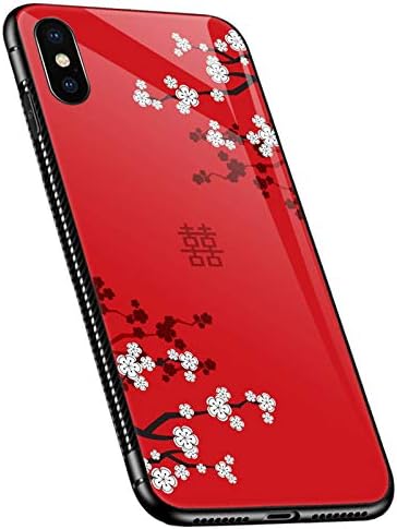 iPhone XR Durumda,Şenlikli Kırmızı Kiraz Çiçekleri Desen Kızlar Kadınlar için iPhone XR Kılıfları, Ultra Koruma Darbeye