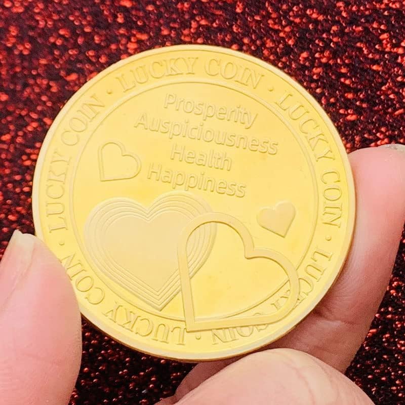 Aşk Kalp Şeklinde Altın Kaplama Hatıra Madalyası Koleksiyonu Paraları Oyun altın madalyonlar Hediye Paraları Hatıra
