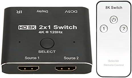 Jopwkuin HD Multimedya Arayüzü 2.1 Anahtarı, HD 4K 120hz'de HD Multimedya Arayüzü Dönüştürücü 48Gbps Tak ve Çalıştır