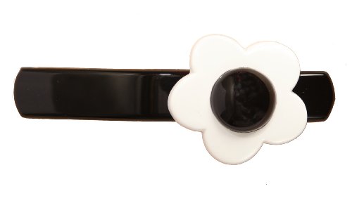 Karavan Fransız Papatya Çiçeği Otomatik Saç Tokası, Siyah Beyaz, 0,65 Ons