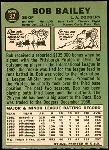1967 Topps 32 Bob Bailey Los Angeles Dodgers (Beyzbol Kartı) ESKİ Dodgers