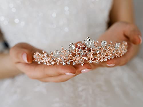 AW gelin tacı ve Taç Kadınlar için Düğün Tiara Gelin Kristal Prenses Tiara Kızlar için Balo Parti Kafa Bandı saç