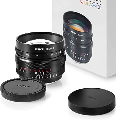 Meike 50mm f0.95 Büyük Diyafram Manuel odak lensi ile Uyumlu Canon EF-M Montaj Aynasız Kameralar EOS M M2 M3 M5 M6
