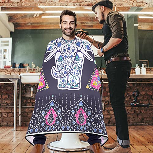 visesunny Berber Pelerin Mandala Fil Polyester Saç Kesme Salon Cape Önlük Anti-Statik Saç Kesimi Suya Dayanıklı Tıraş
