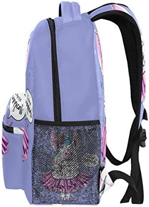 Sevimli Domuz Bir Balerin Tutu Ve Unicorn Maske Açık Mor Arka Plan Sırt Çantaları Seyahat Dizüstü Sırt Çantası Okul