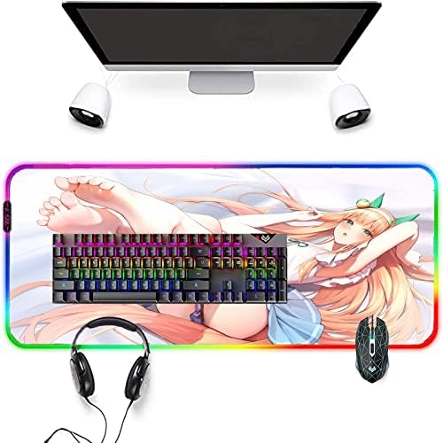 Oyun fare altlığı RGB Sevimli Seksi Kız anime fare altlığı LED XXL Kaymaz dizüstü bilgisayar pedi Büyük Uzatmak Masa