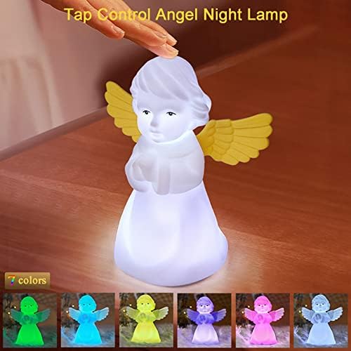 VEEKİ gece lambası Çocuklar için, Melek Başucu Gece Lambası ile 7 Renkler Dokunun Kontrol, USB Şarj Edilebilir Yumuşak