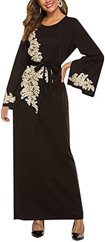 Abaya Abiye İşlemeli Maxi Elbise Fantezi kadın Müslüman Kaftan kadın Elbise resmi elbiseler
