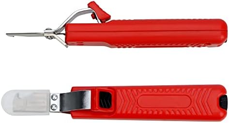 Kablo Yalıtım Bıçak Tel Stripper 8-28mm Kauçuk Kolu Haslığı PVC Kombine Aracı Sıyırma Kaldırma (Renk: Kırmızı Striptizci)