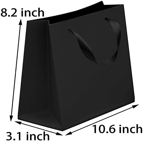 20 Adet Siyah Kraft Kağıt Hediye Keseleri 10. 6x8. 2x3. 1 İnç hediye keseleri Perakende Çanta, Parti iyilik Çantası,