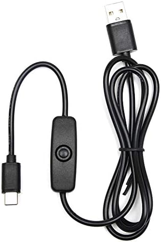 JacobsParts 3A USB Tip C Kablo On/Off Güç Düğmesi Anahtarı Ahududu Pi & Telefon Şarj Kablosu