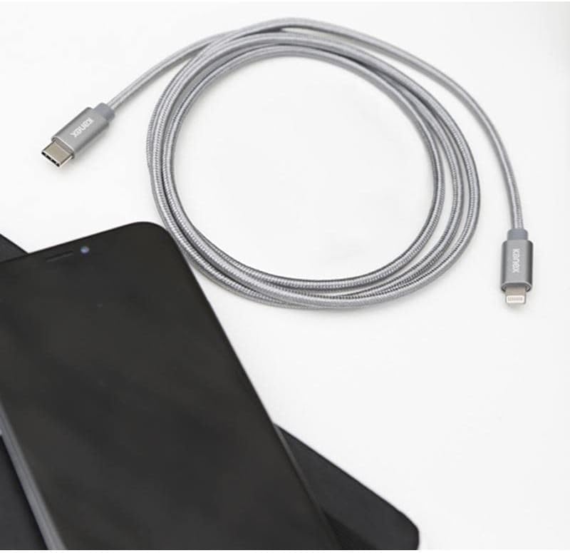 Kanex Dayanıklı Örgülü Naylon Örgülü USB-C Yıldırım Kablosu, MFi Sertifikalı iphone şarj cihazı SE, iPhone 11 Pro
