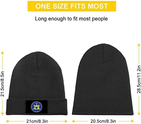 Büyük Mühür New York Eyaleti Örme Bere Şapka Yumuşak Kayak Kap Kafatası Kap Kadın Erkek Ev Ofis Seyahat