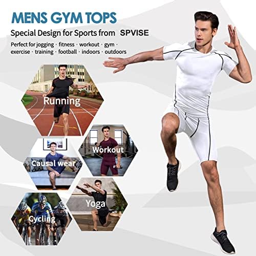 3 Paket erkek Atletik Sıkıştırma Gömlek Kısa Kollu Egzersiz Tişört Üst Serin Kuru Spor Taban Katmanı Koşu Fanilalar